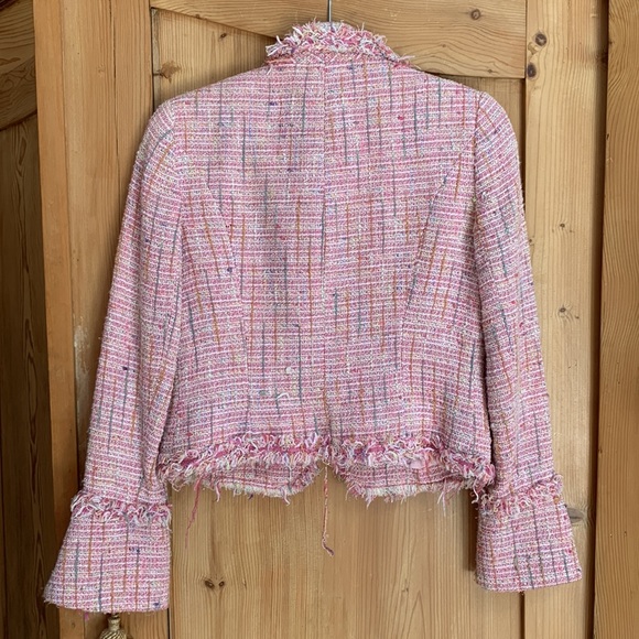 Alberto Makali Pink Ribbon 🎀 Bell Cuff GORGEOUS Coco Barbie core Tweed Jacket - Picture 9 of 16